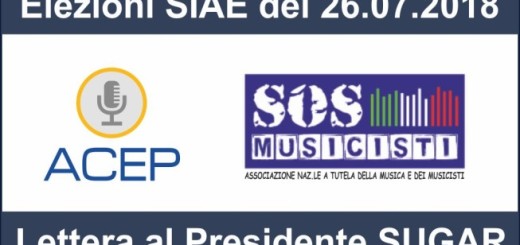 Elezioni SIAE: ACEP e SOS MUSICISTI scrivono al Presidente Filippo Sugar