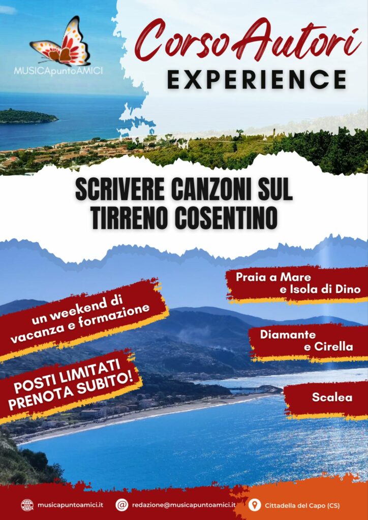 CORSO AUTORI EXPERIENCE: scrivere canzoni sul Tirreno Cosentino